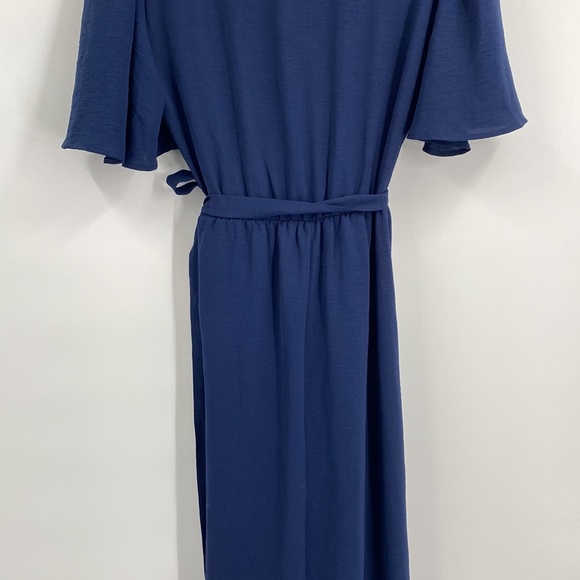 Fraiche By J Navy High Low Faux Wrap Midi Dress New With Tags Large - Picture 10 of 11